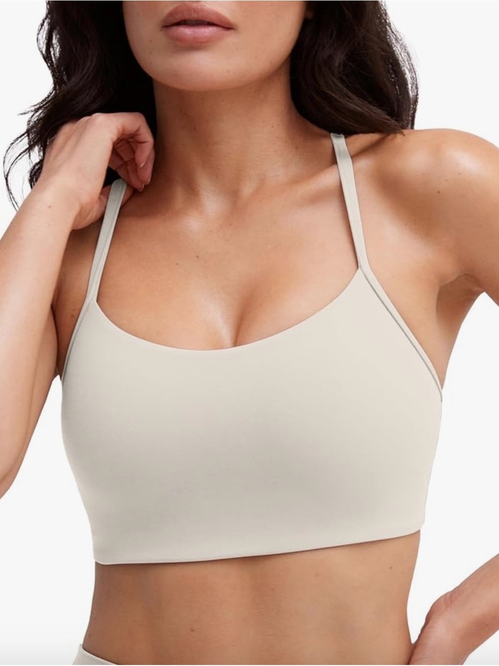 PAVOI ACTIVE Yoga Racerback Bra - Buttery Soft FlexFlow - Size M - Beige